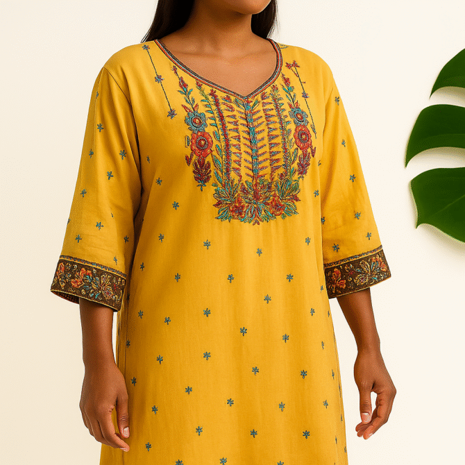 Boubou Traditionnel Jaune Safran